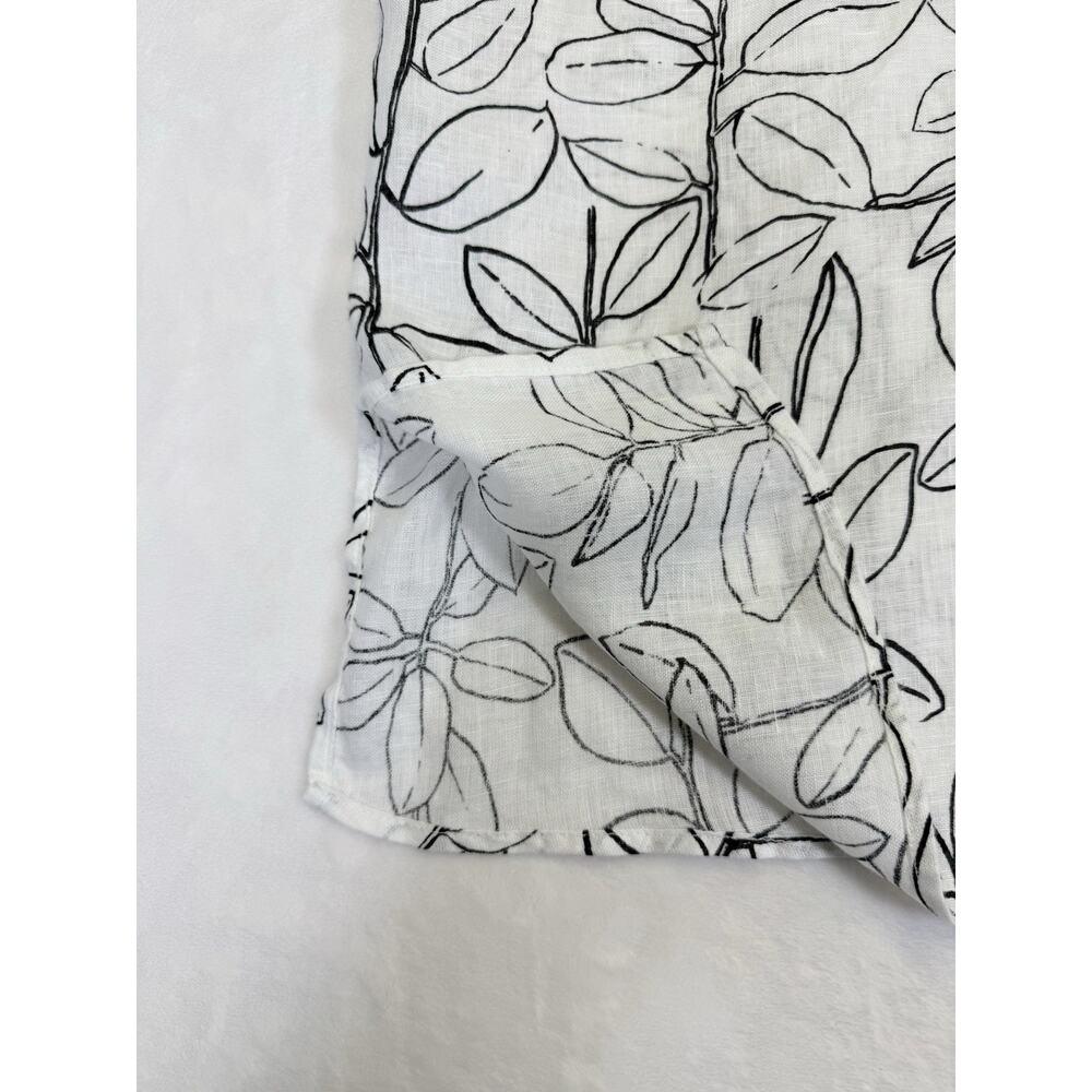 Cynthia Rowley 100% Linen Tunic Women’s Sz 1X Button Down Shirt Leaf Print - Picture 3 of 10